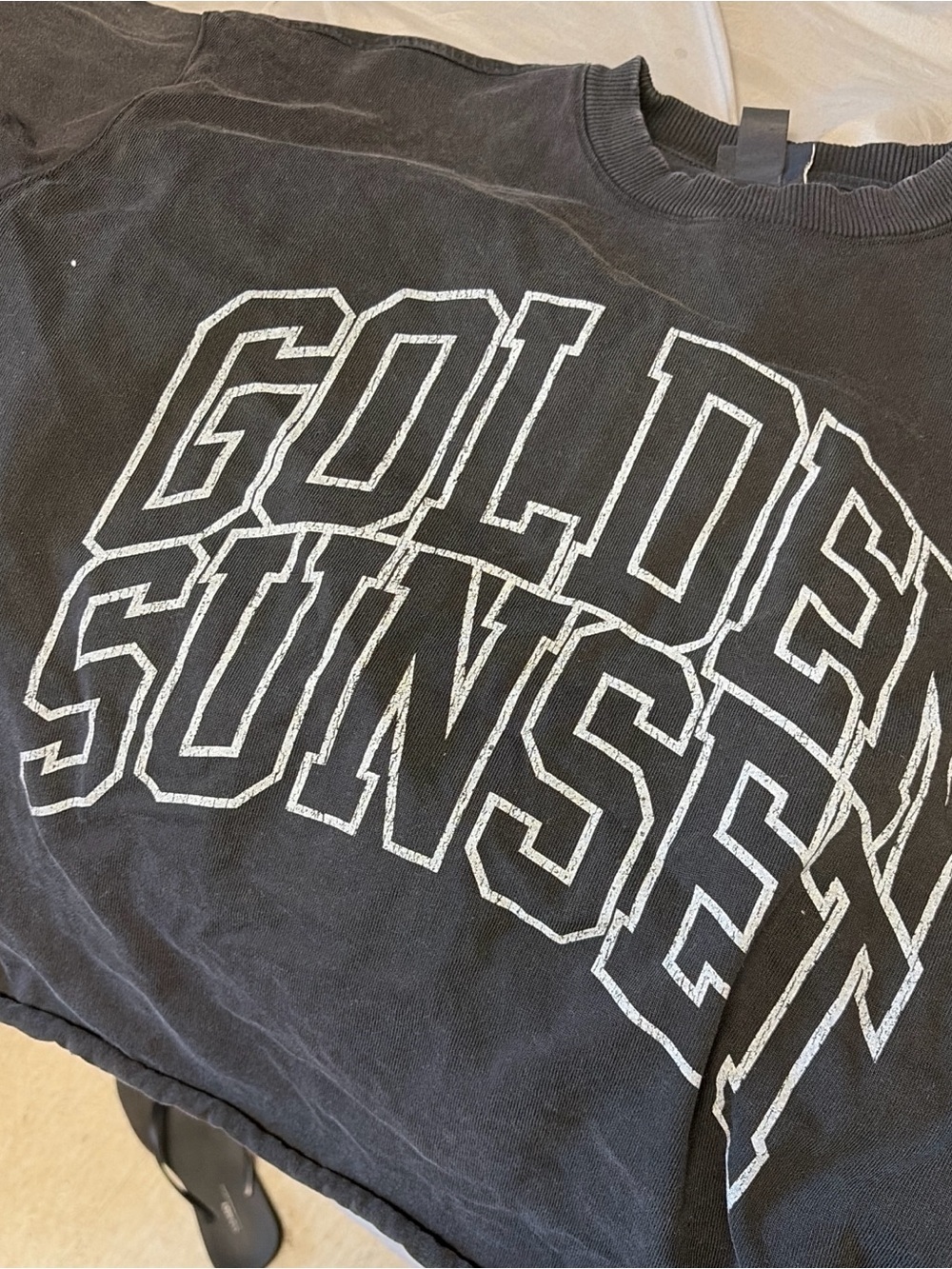 Black 'Golden Sunset' Graphic Crewneck Sweatshirt